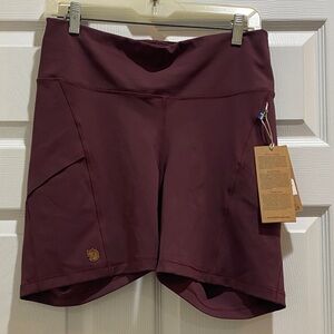 Fjallraven Women's Burgundy Bike Shorts with Side Pockets